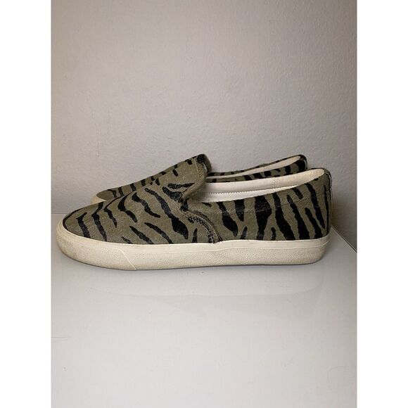Madewell Sidewalk Slip-On Sneakers Women's 11 (Men's 9.5) Zebra Calf Hair Shoes - Picture 6 of 15